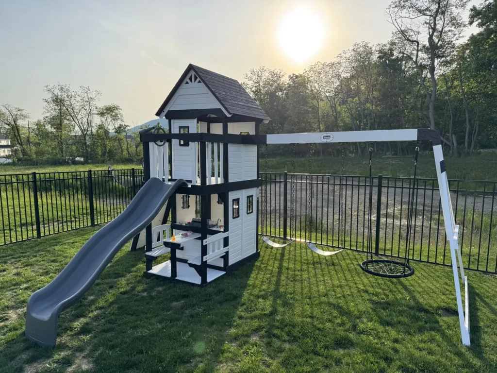 Playhouse tower with slide assembled by Assemblix